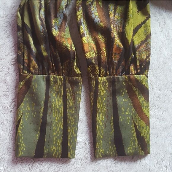 ST. JOHN Vintage Top Long Sleeve Silk Ruffle Button Down Retro Y2k Womens 10 - Picture 4 of 8